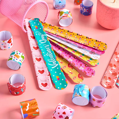 JOYIN 144 Pcs Slap Bracelets for Kids, Bulk Wristbands with Animals, Friendship, Heart, Party Favors, Classroom Prizes Birthday Exchanging Gifts,Goodies Bag Stuffers Fillers