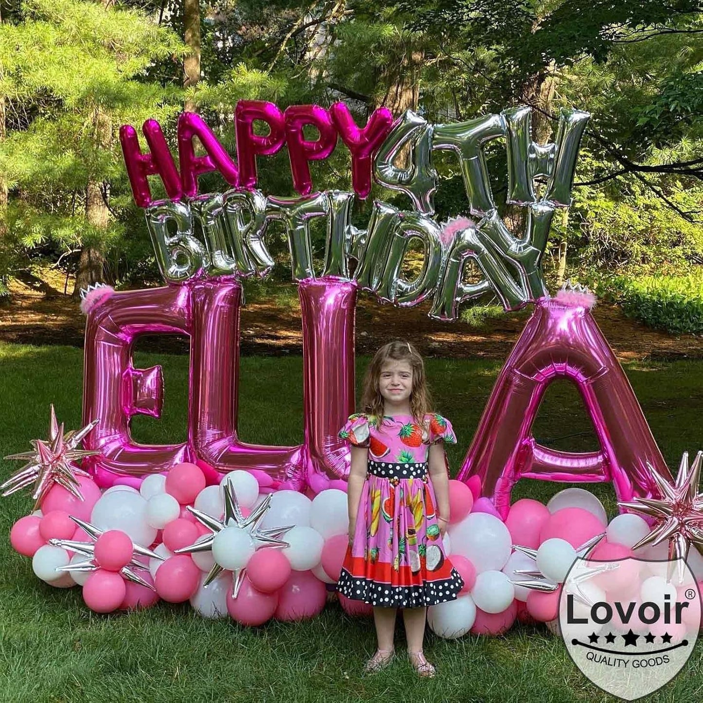 Lovoir 40 Inch Large Hot Pink Letter A Balloons Big Size Jumbo Mylar Foil Helium Balloon for Birthday Party Celebration Decorations Alphabet Hot Pink A