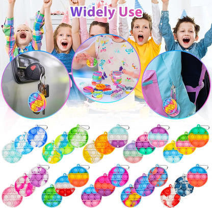 Pop Fidget Toys Bulk Its Party Favors for Kids 4-8 8-12 30 Pack Mini Pop Keychain It Small Fidgets for Classroom Prizes School End of Year Student Gifts from Teacher Birthday Goodie Bag Stuffers