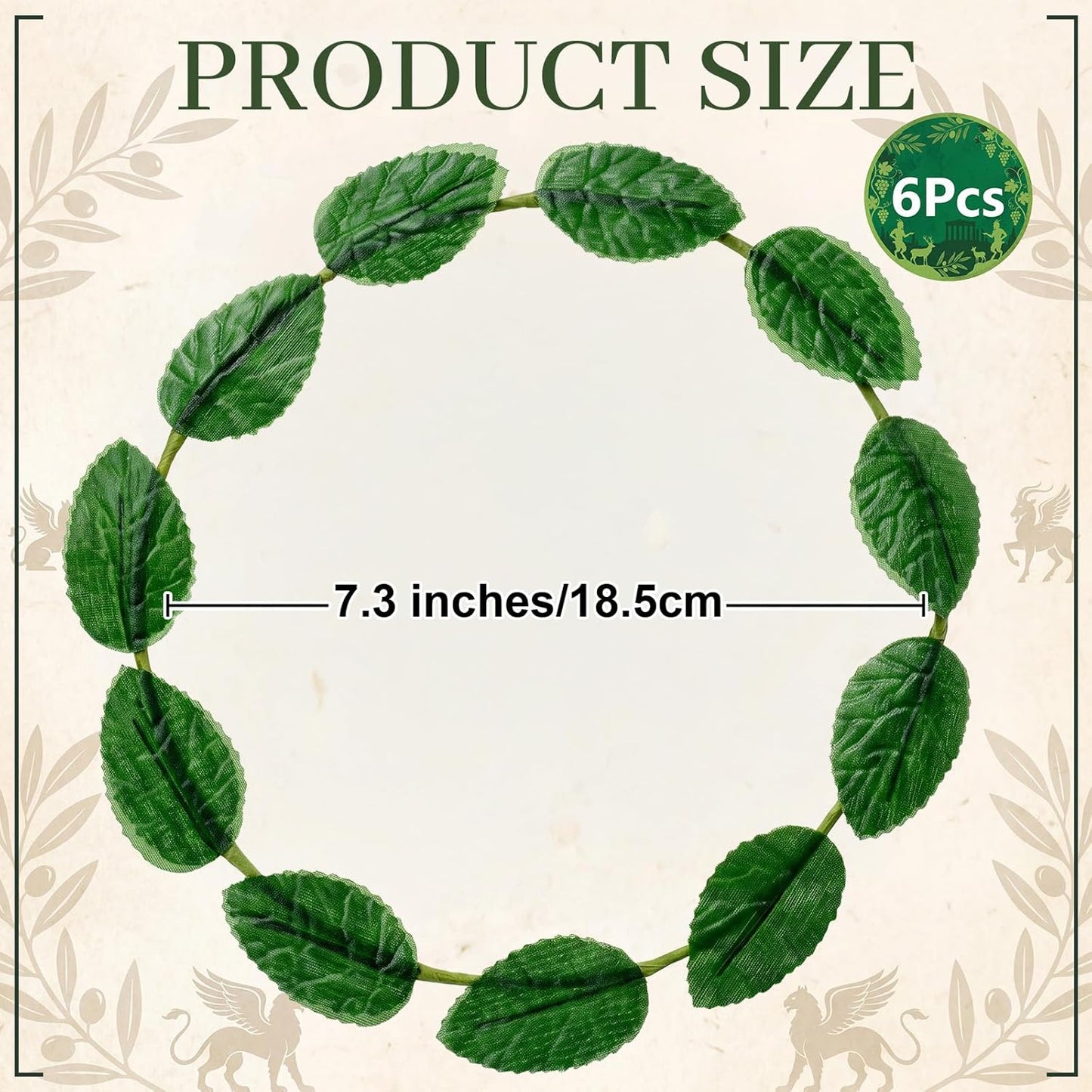 meekoo 6 Pieces Laurel Wreath Headband Greek Roman Leaf Crown Headpiece for Women Men Toga Costume Wedding Headwear (Gold)