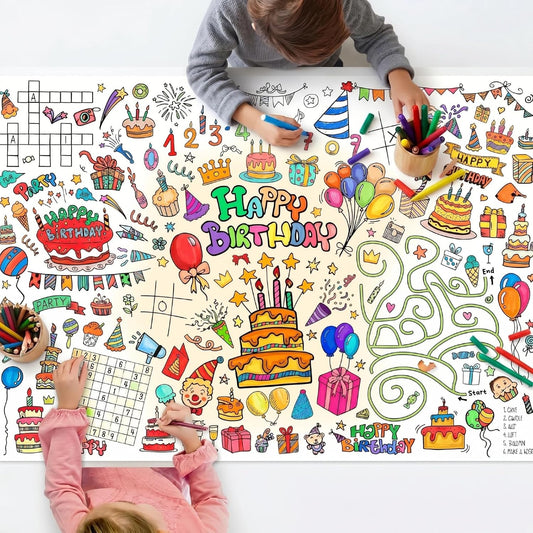 GWHOLE Giant Coloring Poster, 40 x 28 Inch Large Wedding Themed Coloring Tablecloth Colorable Table Cloth for Home School Wedding Bridal Shower
