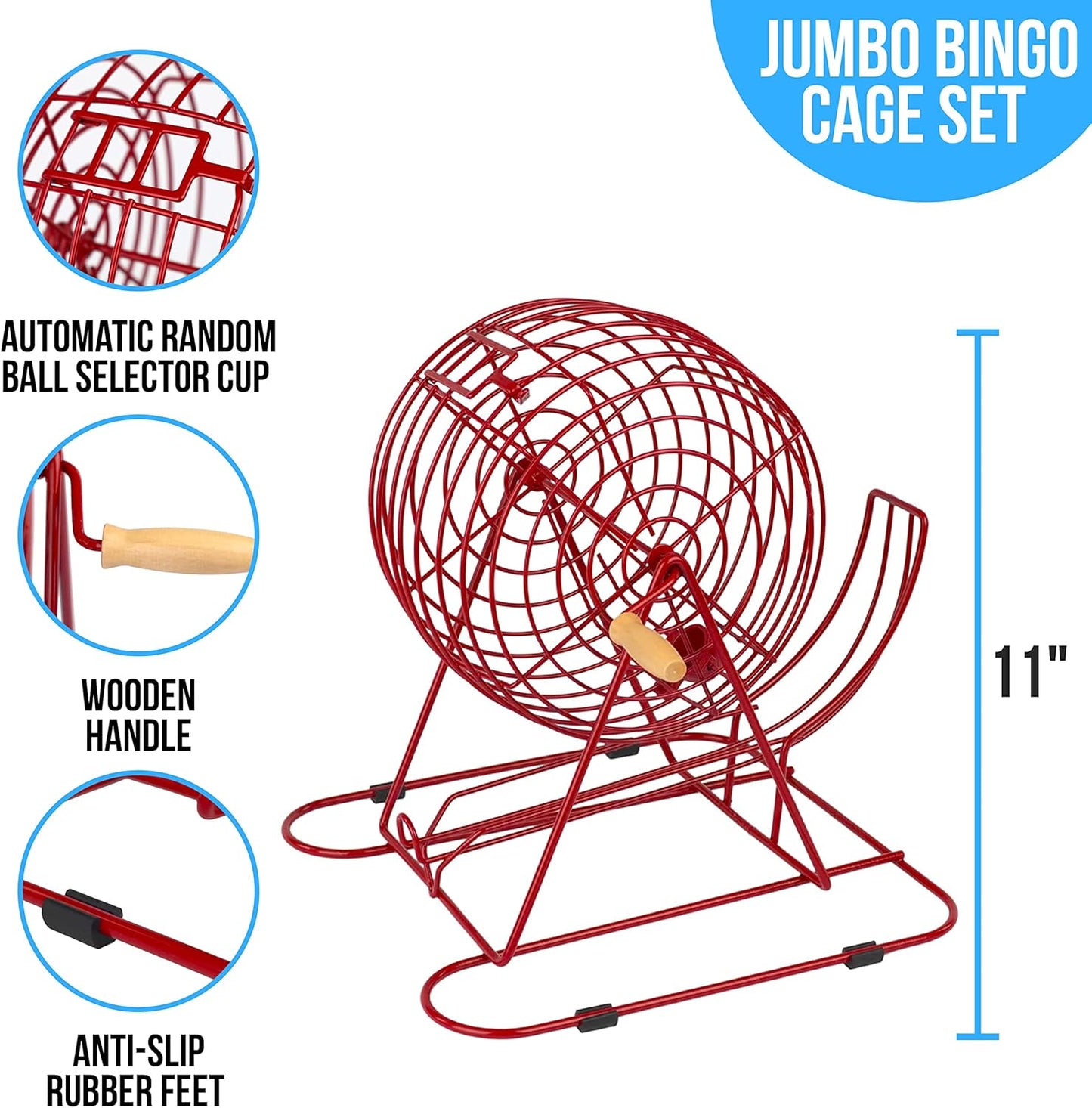 Regal Games Deluxe Bingo Game Set with Cage, Board, Balls, 18 Cards, and Chips