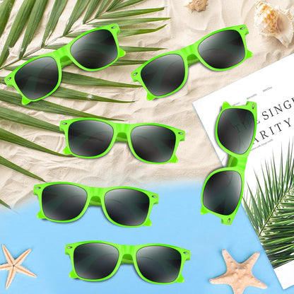 NEBURORA 6 Pack Black Sunglasses Bulk Retro Black Shades Party Sunglasses for Adult Men Women Summer Beach Party Accessories