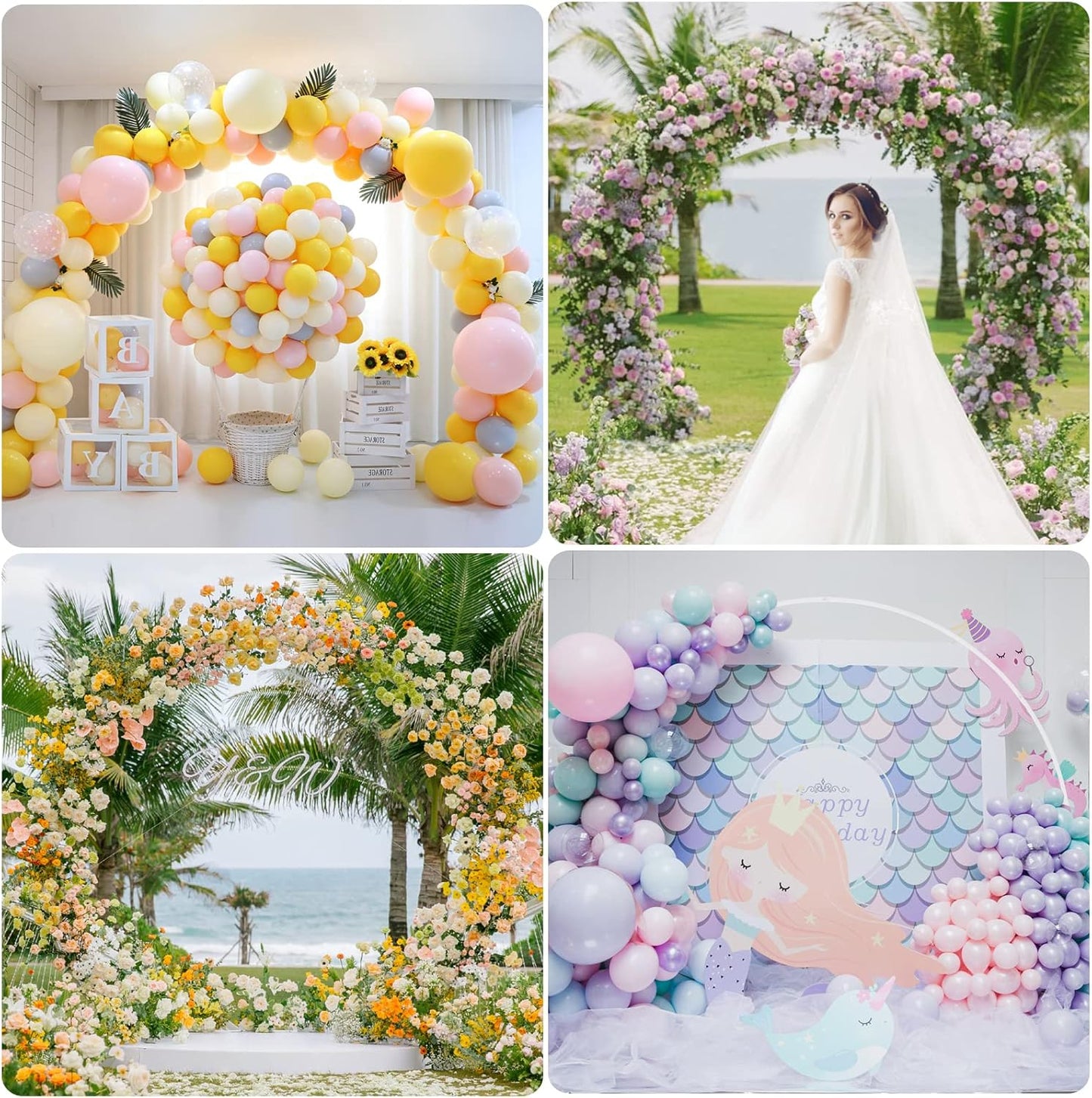 Wokceer Round Backdrop Stand 8FT Gold Wedding Arch Metal Circle Balloon Arch Stand for Birthday Party Wedding Bridal Shower Anniversary Ceremony