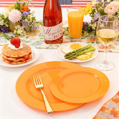 FLOWERCAT 60PCS White Plastic Plates - Heavy Duty White Disposable Plates for Mother's Day/Birthday Party/Wedding -serve for 30 guests Include 30PCS 10.25" & 30PCS 7.5" Plates for Party