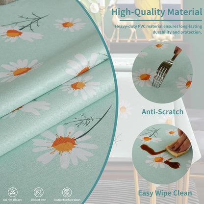 Rectangle Table Cloth,100% Waterproof Tablecloth Oil Proof Spill Proof Vinyl Table Cloth, Wipe Clean Plastic Table Cover for Dining, Camping, Indoor and Outdoor 52" x 70",Leaves