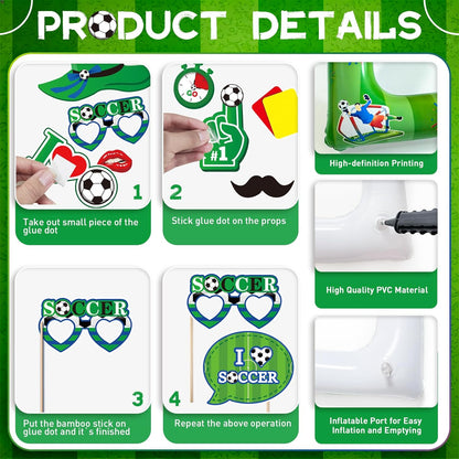 Hawaiian Photo Booth Props & Inflatable Frame, 30Pcs Luau Photobooth Props with Large Inflatable Inflatable Selfie Picture Frame for Summer Tropical Aloha Luau Party Selfie Supplies