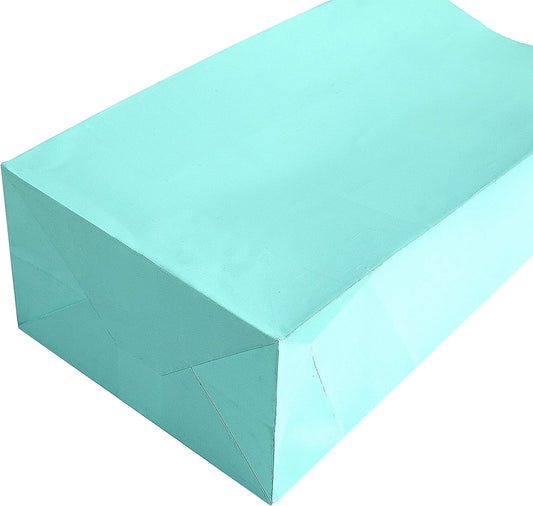 Partay Shenanigans Party Favor Bags - 50 Pack Kraft Paper Goodie Gift Lunch Treat Bags - Party Supplies for Theme Kids Birthday - 5"x3"x9" (Baby Blue)