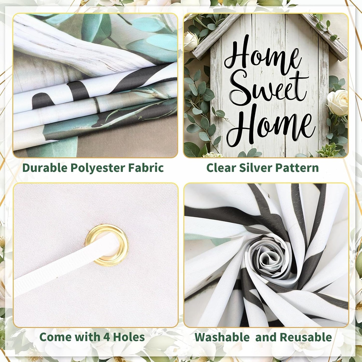 Home Sweet Home Door Cover Housewarming Party Decorations Door Banner Welcome Home Floral Backdrop Decor Greenery Leaves New Home Party Photography Background Sign Bridal Shower