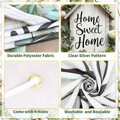 Home Sweet Home Door Cover Housewarming Party Decorations Door Banner Welcome Home Floral Backdrop Decor Greenery Leaves New Home Party Photography Background Sign Bridal Shower