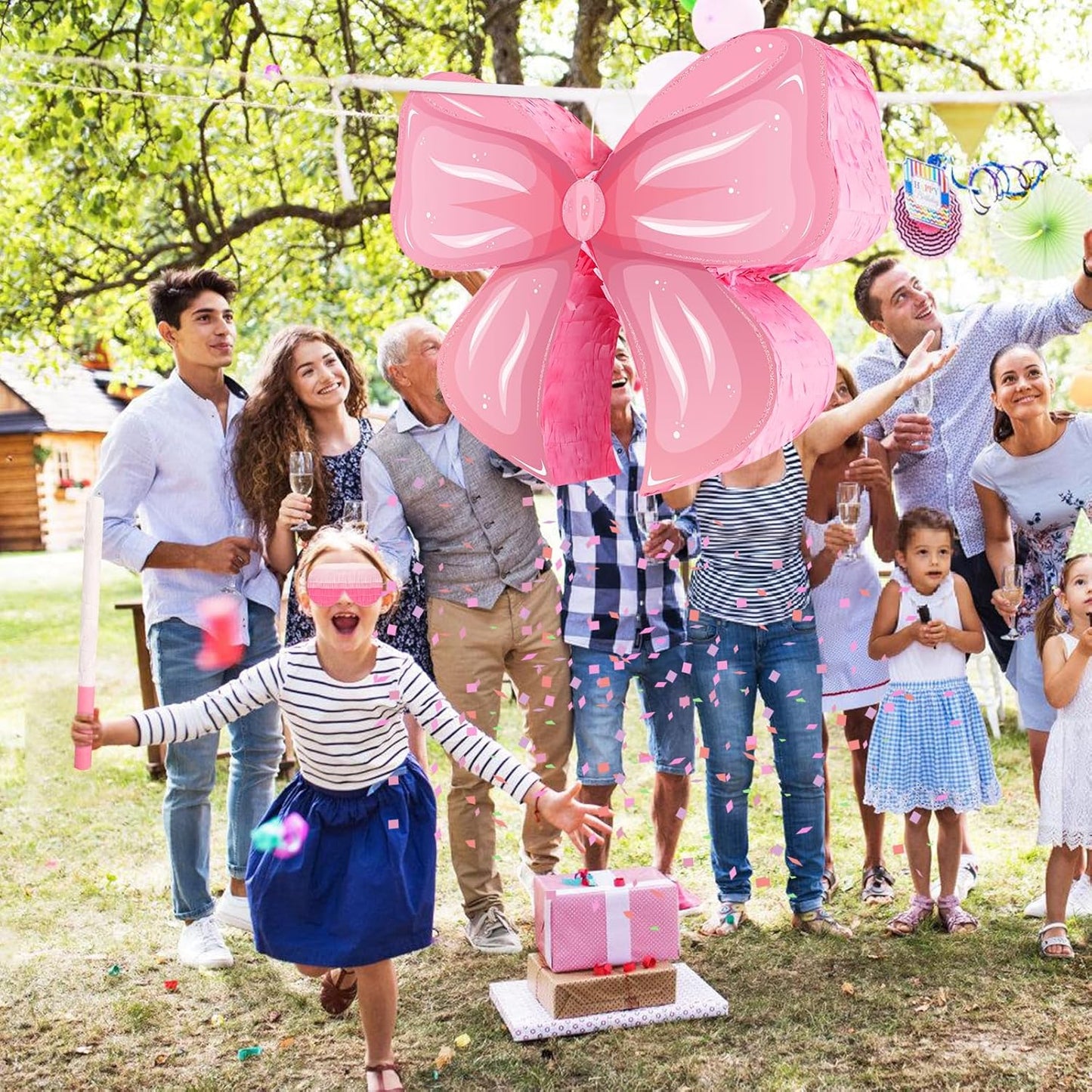 Hooqict Mexican Pinata with Blindfold and Bat Stick Party Pinata for Fiesta Carnival Cinco de Mayo Decorations Kids Adults Mexican Party Games Birthday Party Supplies