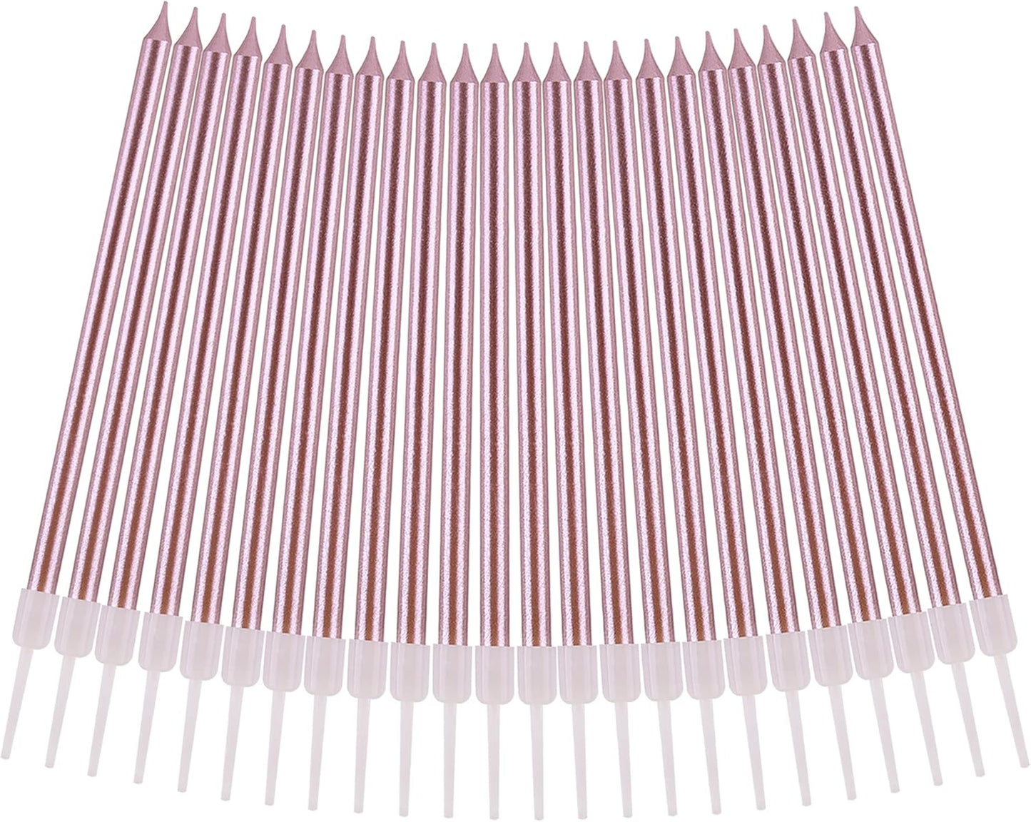 Pink Gold Long Thin Birthday Candles, Cake Candles, Birthday Parties, Wedding Decorations, Party Candles