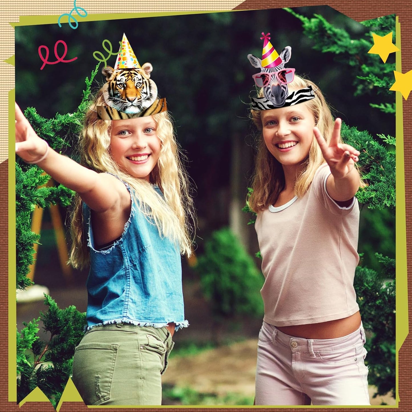 Gersoniel 24 Pcs Party Hats for Kids Paper Headbands Crown for Boys Girls, Birthday Party Decoration Favors