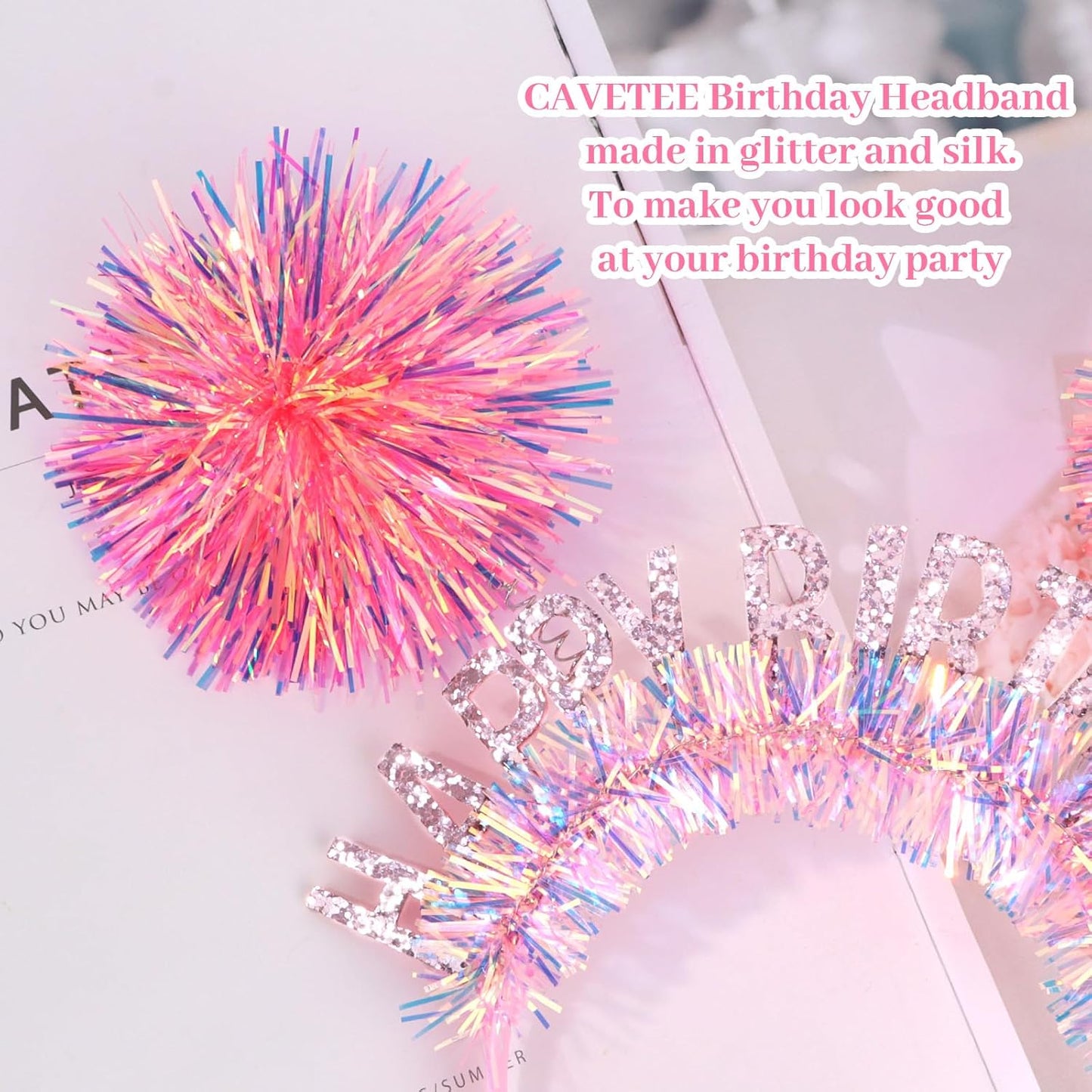 CAVETEE Happy Birthday Crown and Tiara for Women & Girls Party Decorations Gifts