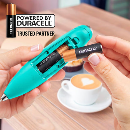 Zulay Kitchen Powerful Milk Frother Wand With Duracell Batteries - Ultra Fast Handheld Drink Mixer - Electric Whisk Foam Maker for Coffee, Lattes, Cappuccino & Matcha - Z1 Motor - Black - Colors C