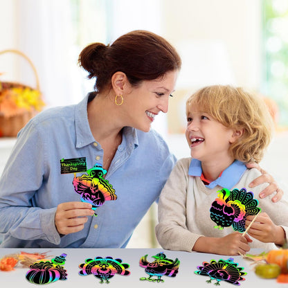JULMELON 36 PCS Ocean Crafts, Rainbow Scratch Art Under The Sea Party Favors DIY Magic Color Summer Ocean Animals Scratch Cards for Summer Party Favors School Activities