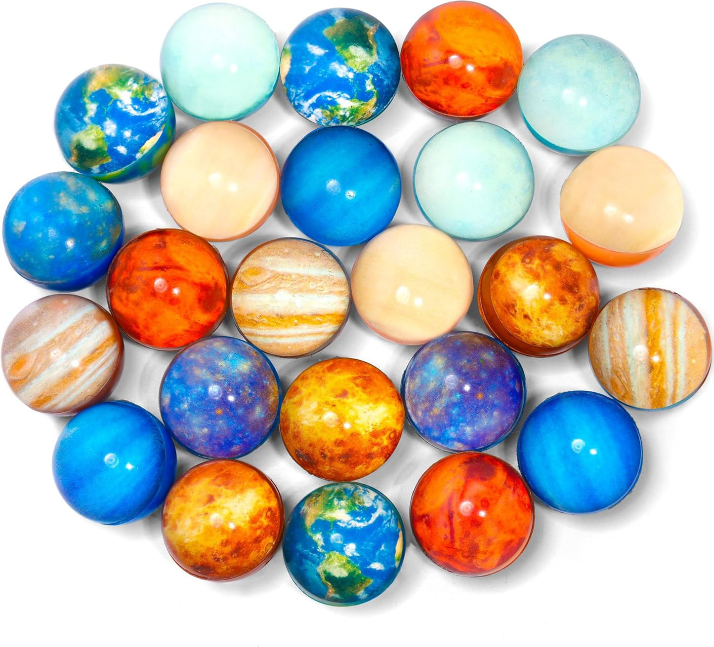 Pllieay 20PCS Space Bouncy Balls Bulk, Birthday Party Favors for Kids 32mm Space Theme Bouncy Balls for Kids Party Favors, Gift Bag Fillers, Easter Pinata Stuffers, Classroom Prizes and Pet Toys