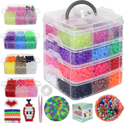 2400Pcs Glow in The Dark Pony Beads Bulk,20 Colors Rainbow Kandi Bead for Hair Braiding Friendship Bracelet Making Kandi Jewelry Key Chains DIY Crafts Chirstmas Gifts (2400PCS(20Color))