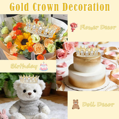 Crown Cake Topper, Balls Happy Birthday Cake Topper Pink Crown Birthday Candles Gold Butterflies, Corona Para Pastel, Cake Decorations for Birthday Wedding (Gold, Pink)