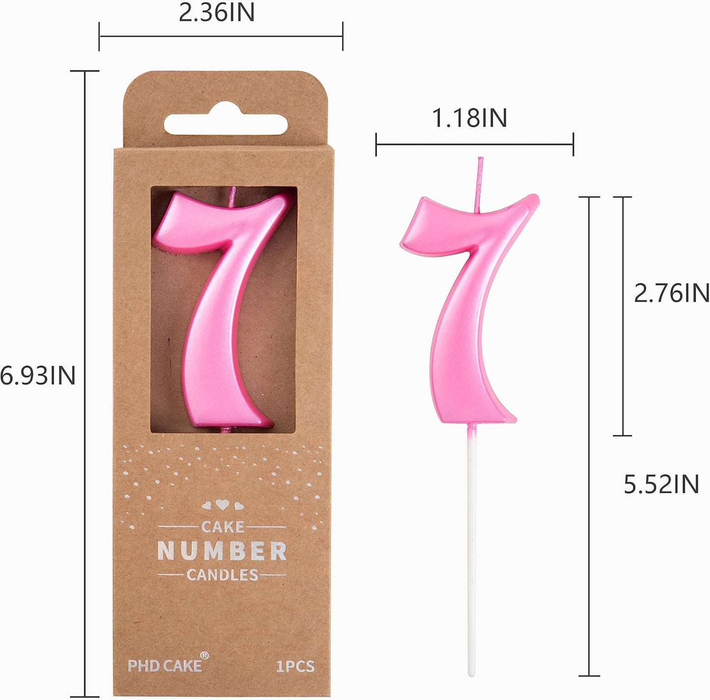 PHD CAKE 2.76 Inch Elegant Gold 1 Number Birthday Candles, Gold Number Candles, Cake Number Candles, Party Celebration