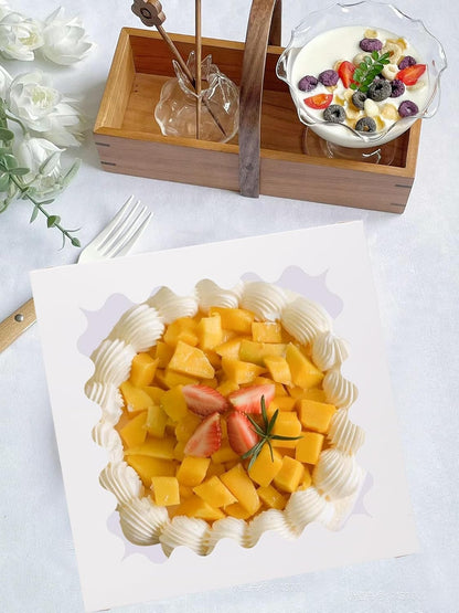 10pcs Cake Boxes 12 Inch, 12x12x8in White Bakery Boxes with Window,10in 12in Cake Boxes, Large Baking Boxes,Disposable Cake Containers with Lids