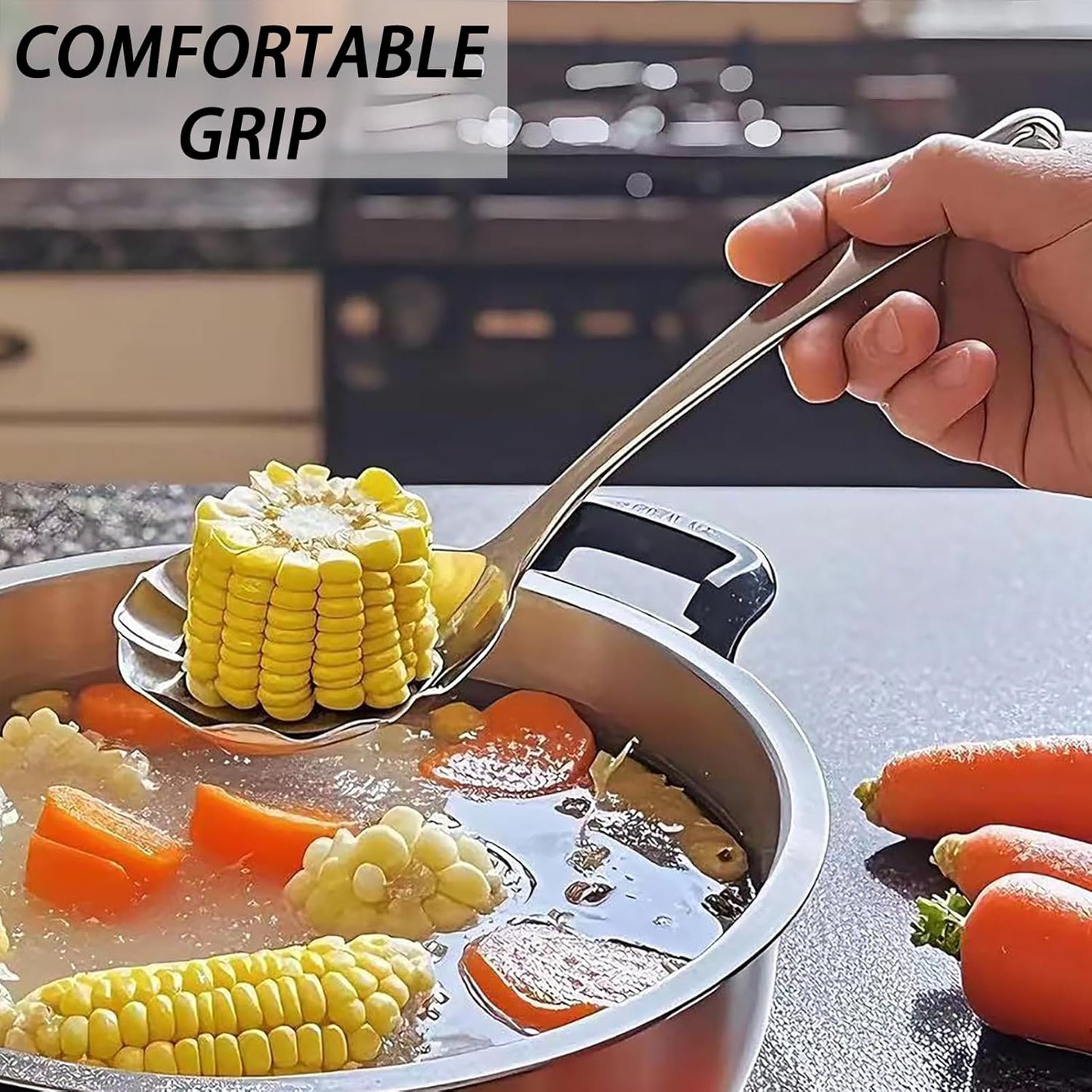 Large Serving Spoon, Stainless Steel Catering Serving Utensils for Party Buffet Dinner Banquet Cooking Kitchen Basics,Dishwasher Safe(Gold)