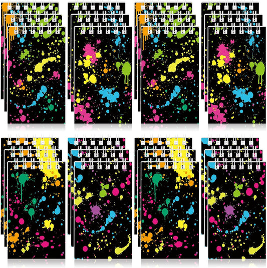 Faccito 24 Pieces Neon Mini Notebooks Let's Glow in the Dark Supplies Glow Party Small Spiral Notepads Neon Party Pocket Notebook for Birthday Goodie Bag Fillers Decoration Supplies