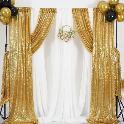 Poise3EHome Black Sequin Backdrop Curtains, 2 Panels 2FTx8FT Glitter Photo Booth Backdrop for Halloween Birthday Bachelorette Wednesday Twilight Party Decorations