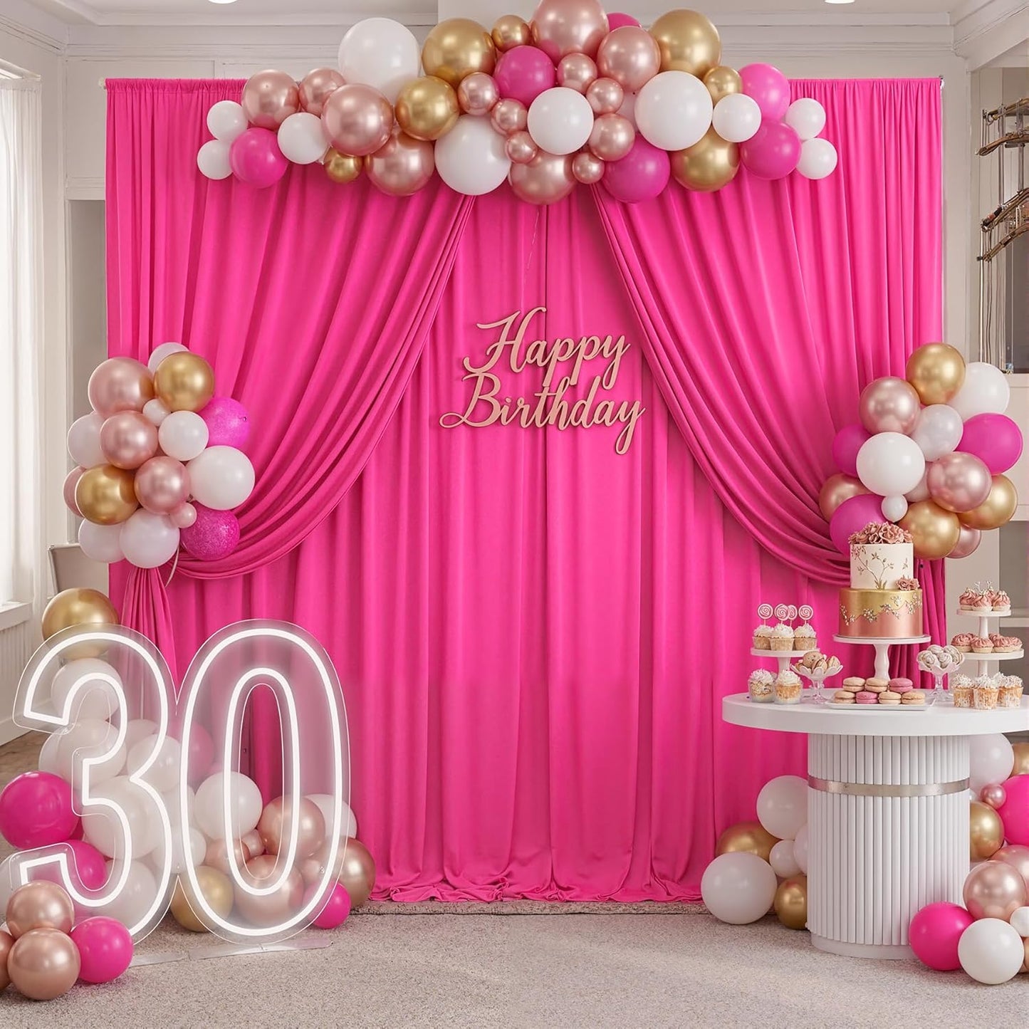 10ftx10ft Black Backdrop Curtains for Weddings Parties, Wrinkle Free 2 Panels Silky Polyester Photo Backdrop Drapes Back Drop Cloth Drapery for Birthday Mother'sDay Photography Background