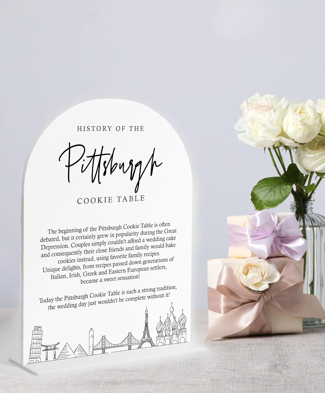 Audio Guest Book Sign, White Arch Acrylic Wedding Sign, Audio Guest Book Wedding Phone, Bridal Shower Decor, Engagement Party Decor, Centerpiece Table Decorations Party for Bride and Groom-14