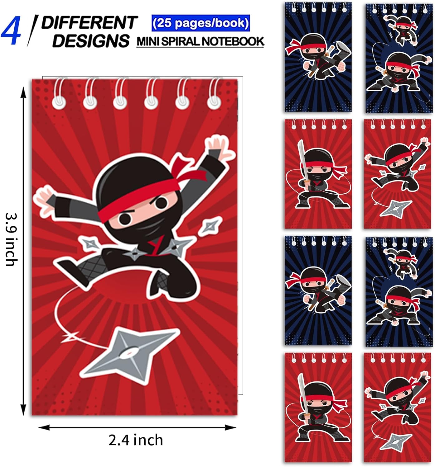 24pcs Hero Theme Mini Notebooks Party Supplies Favors Goodie Bag Stuffers Journal Pocket Notebook Supplies for City HeroTheme Birthday Party 8 Styles