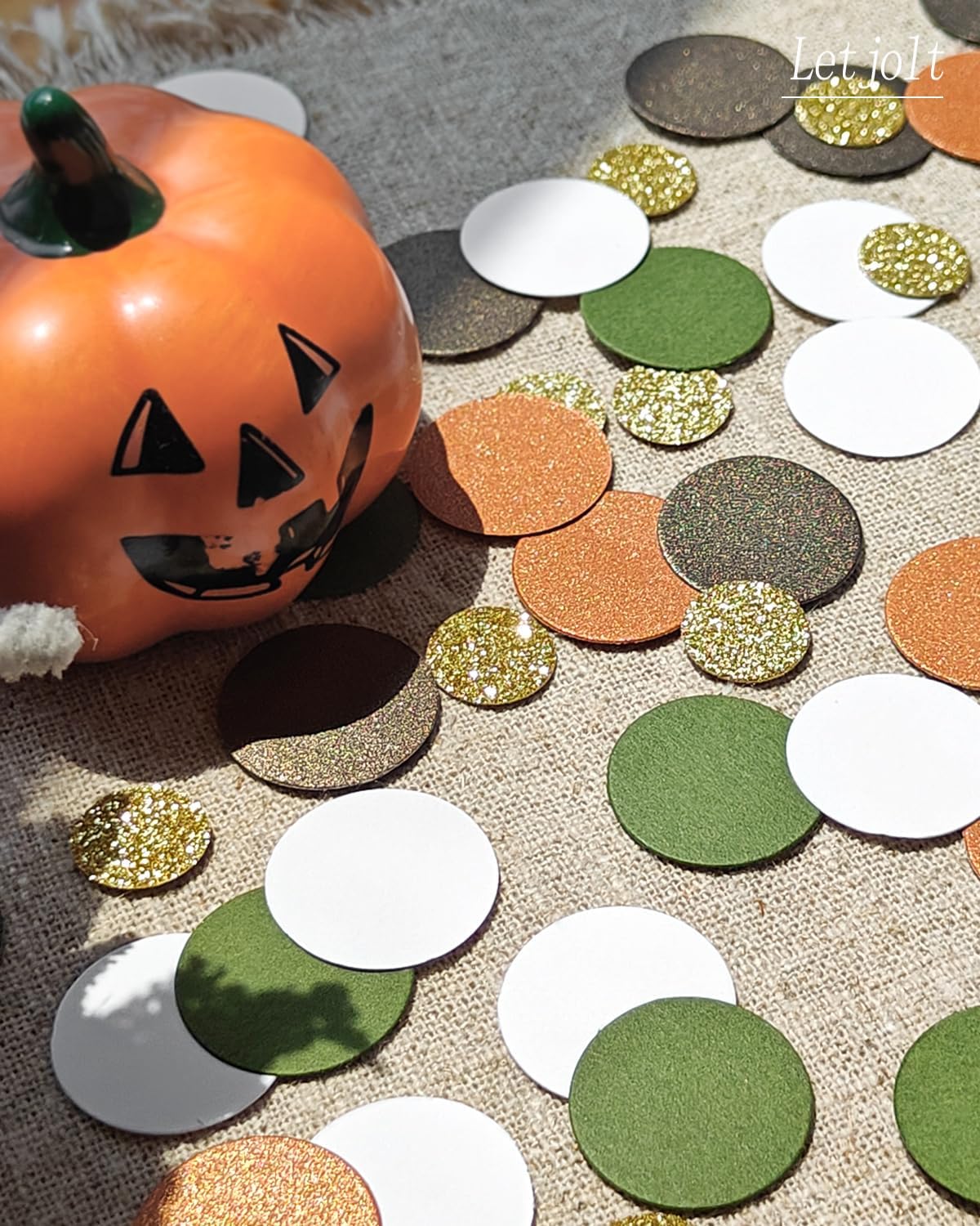 Green Confetti Glitter Golden Greenery Scatter Table Decoration Surprise Paper Craft Anniversary Supplies Birthday Party Bridal Baby Shower Party Wedding Gift Circle Dots Decor 100 Pcs