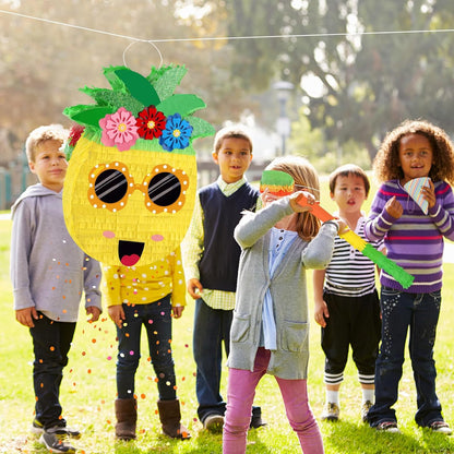 Hooqict Mexican Pinata with Blindfold and Bat Stick Party Pinata for Fiesta Carnival Cinco de Mayo Decorations Kids Adults Mexican Party Games Birthday Party Supplies