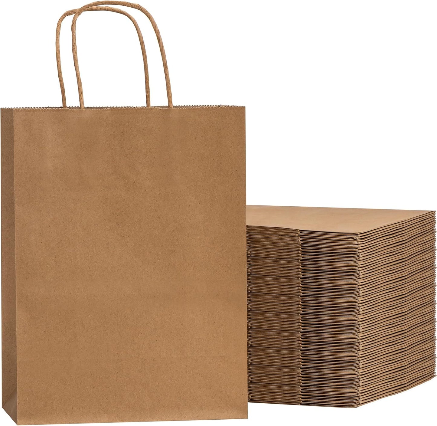 RACETOP 32 Pack Small Paper Gift Bags with Handles, 5.8"×3.2"×8.25" Kraft Paper Party Favor Bags Bulk for Kids Birthday, Baby Shower, Crafts, Wedding, Party Supplies (8 Colors)