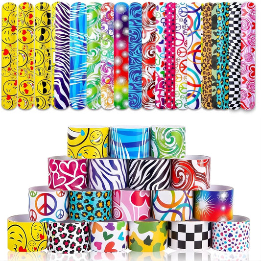 Giraffe 50 Pack Multi Color Slap Bracelets for Kids - Easter Eggs Fillers for Goody Bag - Easter Eggs Stuffers Bulk - Easters Basket Stuffers for kids Party Favors