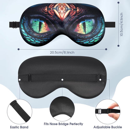 2 Pcs Sleep Mask for Kids Boys, Silk Eye Covers for Sleeping, Adjustable Strap & Light Blocking Design, Adult Children's Bedtime Blindfold for Travel and Home Use (Funny Eye)