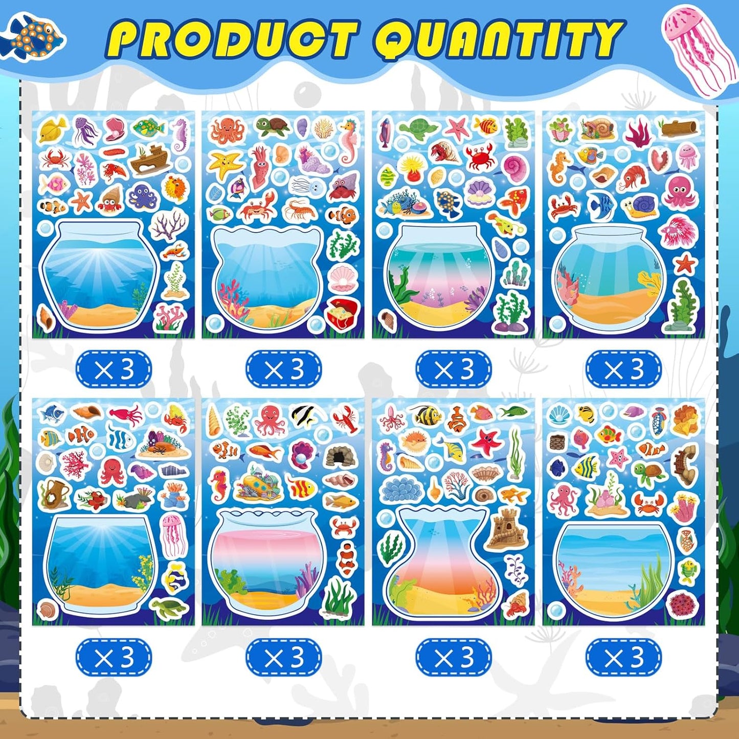 24 Sheets Make a Face Stickers for Kids Toddlers, Make Your Own Animal Mix and Match Sticker Sheets with Sea Animals Horses Dinosaurs Unicorns for Kids Crafts Party Favors Goodie Bags Stuffers