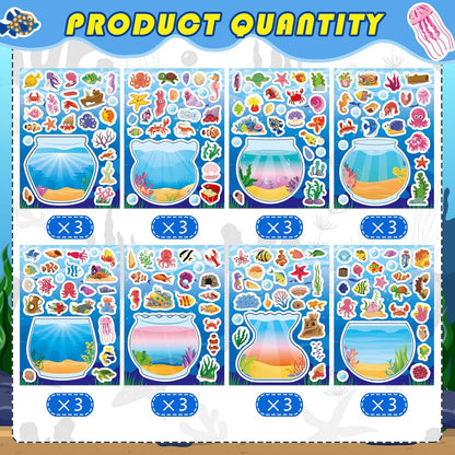 24 Sheets Make a Face Stickers for Kids Toddlers, Make Your Own Animal Mix and Match Sticker Sheets with Sea Animals Horses Dinosaurs Unicorns for Kids Crafts Party Favors Goodie Bags Stuffers