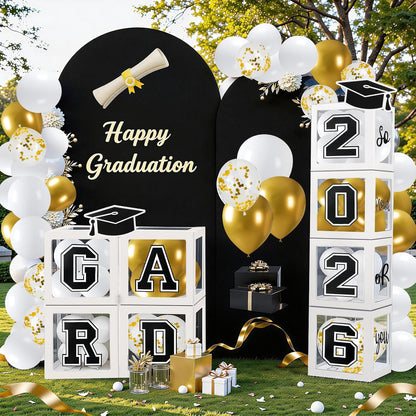 Graduation Decorations 2026 Graduation Party Decorations Set of 4 Boxes with 129pcs Balloons Arch Garland Kit Party Supplies for Any Grades Blue