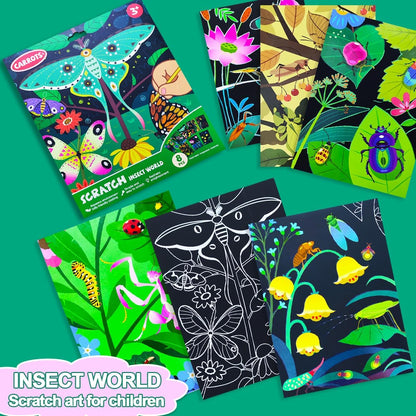 BAOXUE Scratch Art for Kids, Mermaids Black Rainbow Scratch Paper Set-Arts And Crafts & Supplies, DIY Activity & Party Games, Mermaid Toys Gifts for Toddlers, Girls