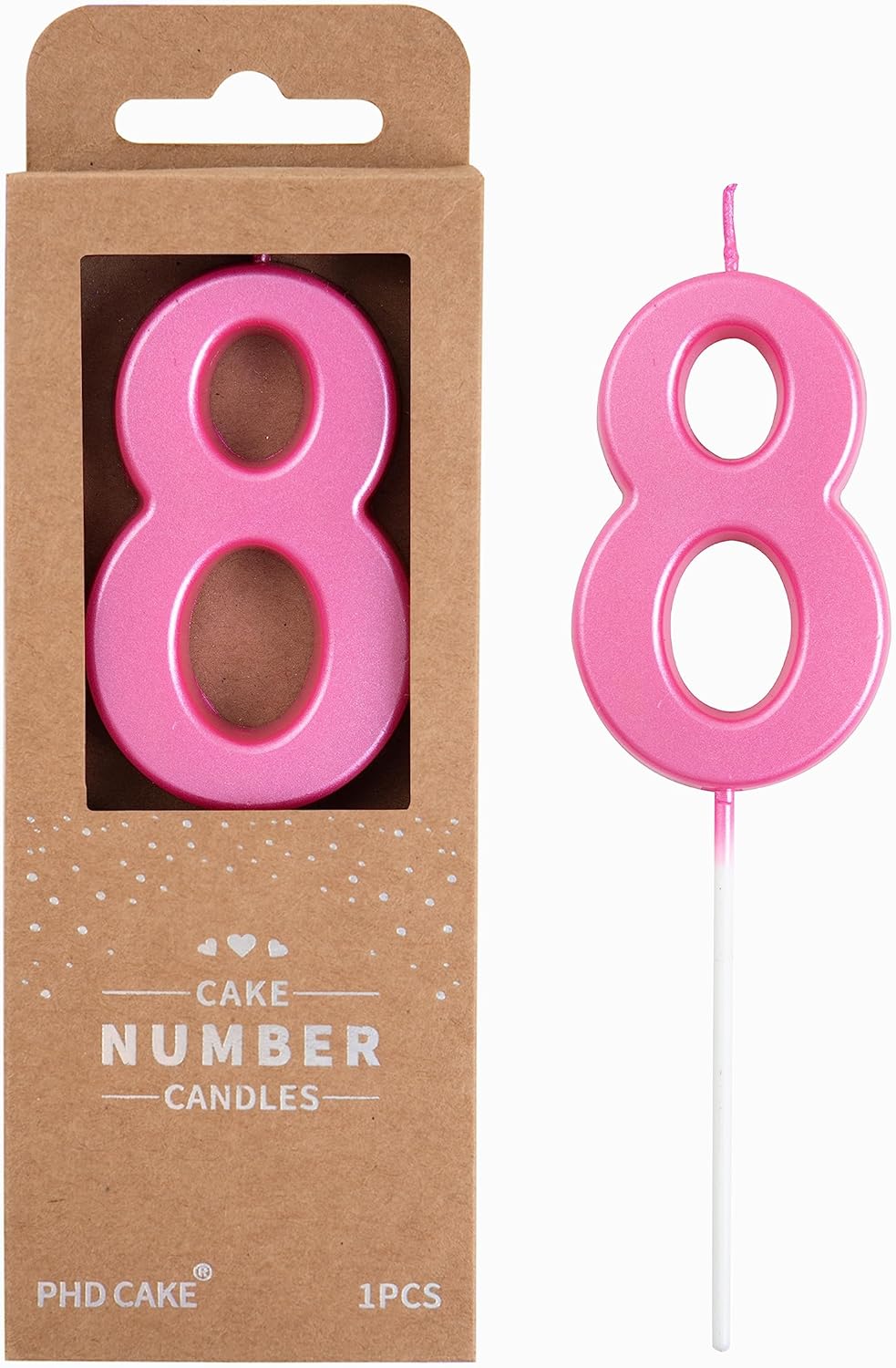 PHD CAKE 2.76 Inch Modern Gold 2 Number Birthday Candles, Gold Number Candles, Cake Number Candles, Party Celebration