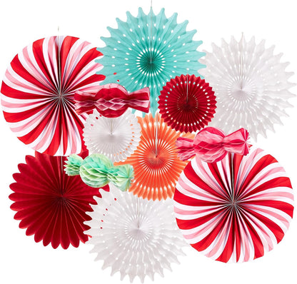Easy Joy Paper Leaves Decorations for Wall Paper Fans Classroom Decoration Leaves Backdrop Decor Wall Decor,Set of 9