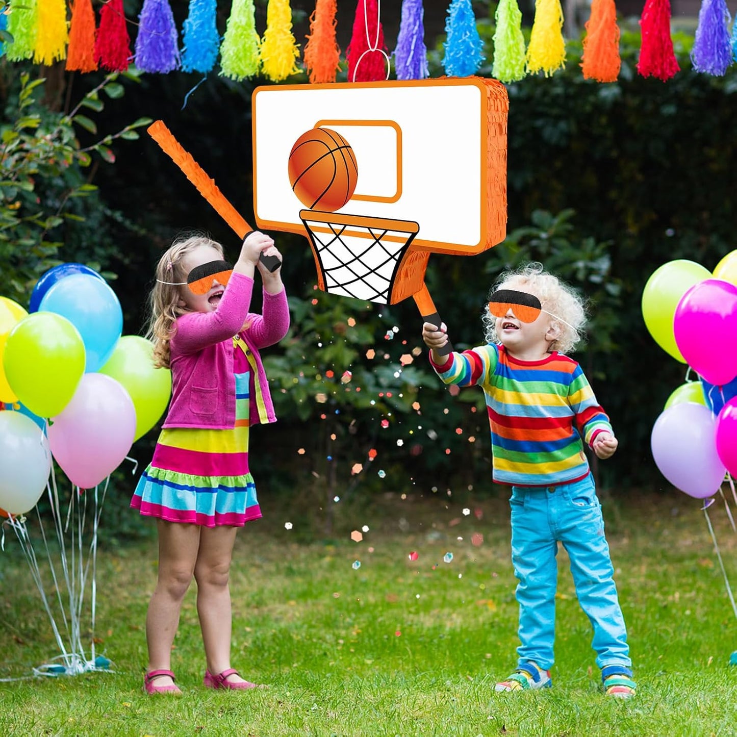 Hooqict Mexican Pinata with Blindfold and Bat Stick Party Pinata for Fiesta Carnival Cinco de Mayo Decorations Kids Adults Mexican Party Games Birthday Party Supplies