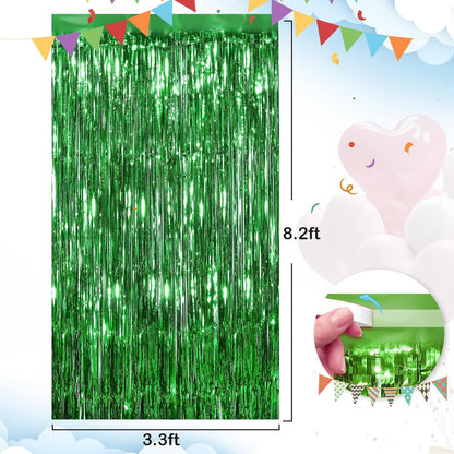 Black Fringe Curtain Party Streamers 2Pack 3.3x8.3 Ft Foil Fringe Backdrop Curtains for Birthday Wedding Bridal Baby Shower Halloween Decor Tinsel Streamers Black Party Decorations Door Streamers