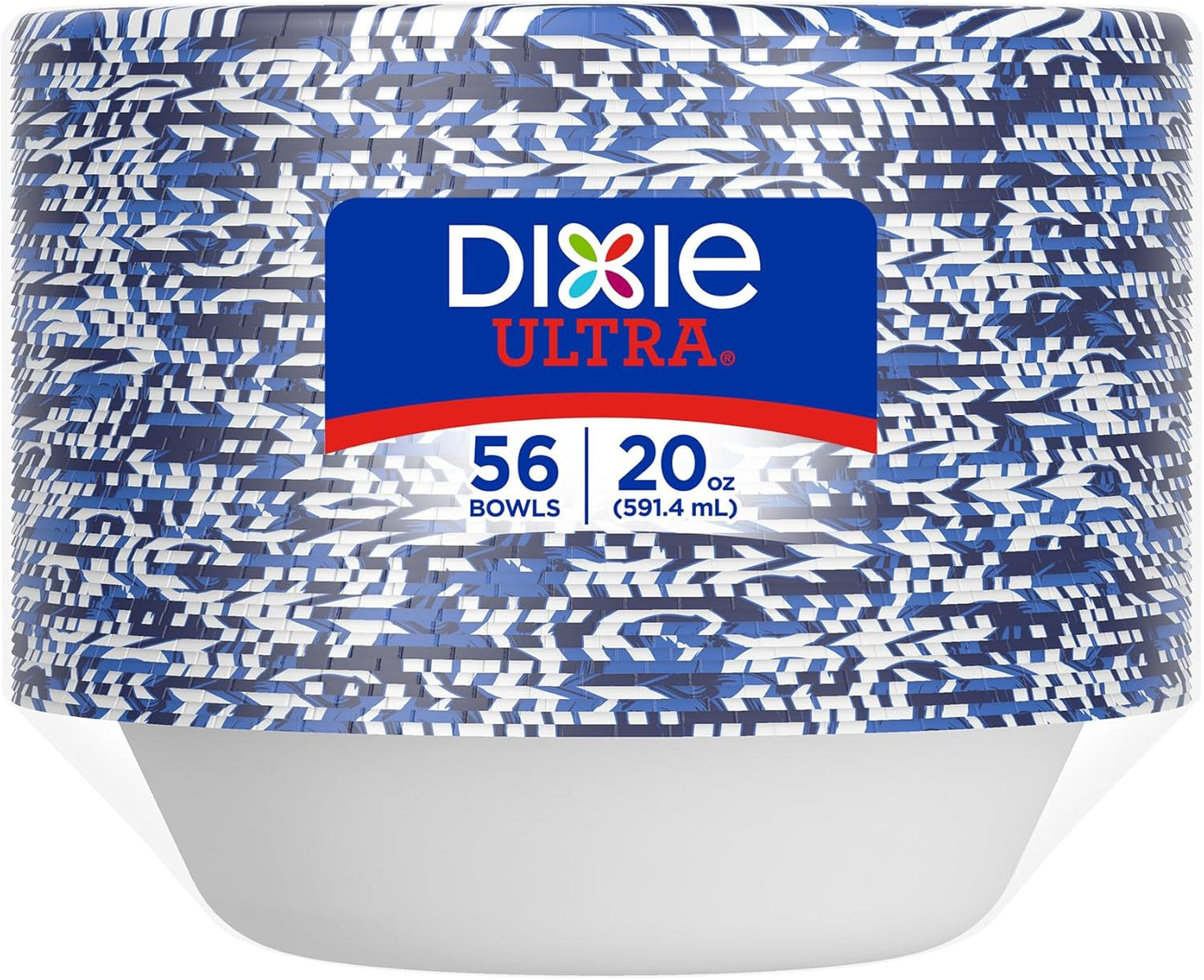 Dixie Ultra, Large Paper Bowls, 20 Oz, 150 Count (6 packs of 25 bowls), Microwave Safe, Compostable, Disposable Bowls Great For Breakfast, Lunch, And Dinner Meals