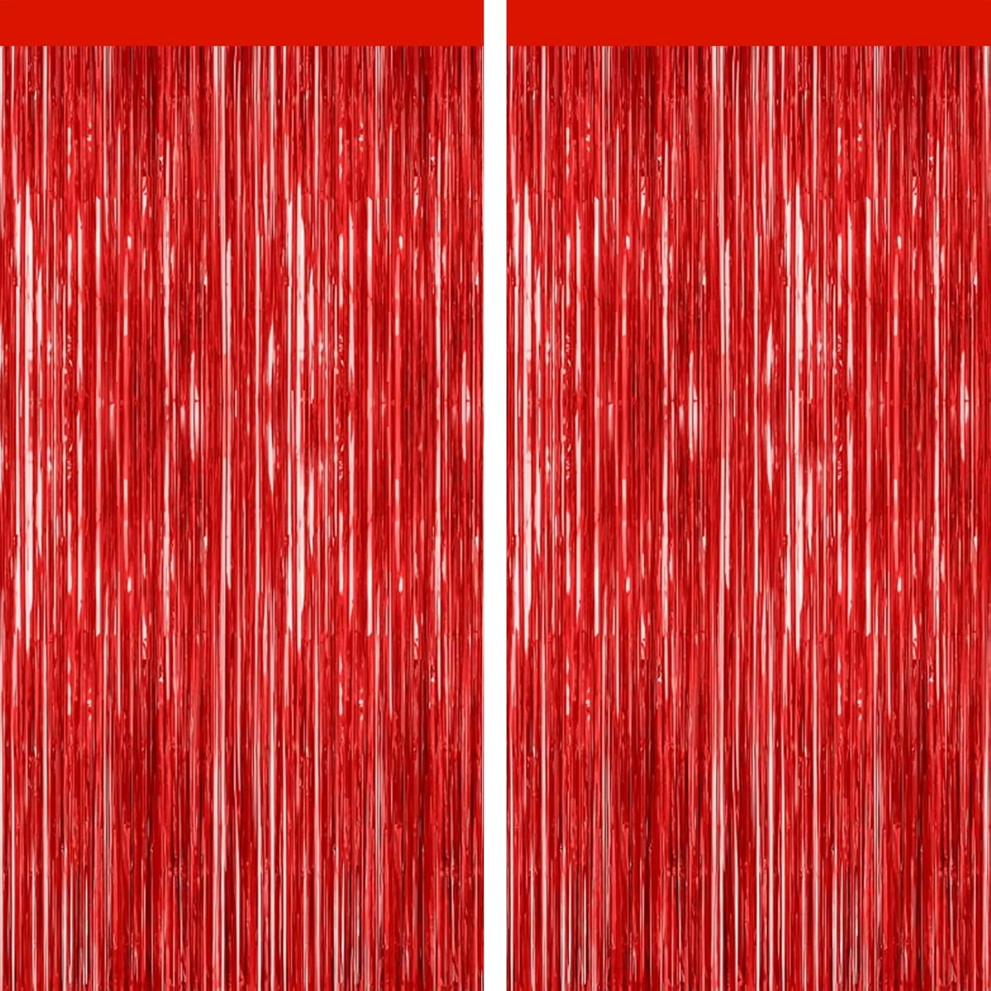 GCB 2Pack Black Metallic Tinsel Foil Fringe Curtains, Black Foil Curtain Backdrop, Photo Booth Props for Birthday Wedding Baby Shower Bachelorette Xmas Celebration Party Decorations Door Streamers