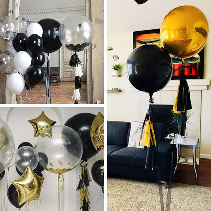 PartyWoo Metallic Gold Foil Balloons 20pcs Different Sizes Pack of 22 15 10 Inch Large Round Foil 4D Inflatable Mirror Ball Mylar Balloons for Graduation Birthday Baby Shower Party Decorations