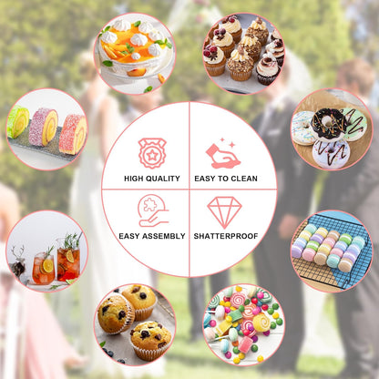 YestBuy Cupcake Stand, 6 Tier Large Cupcake Tower Display, Round Cupcake Holder, Acrylic Dessert Stand, Pastry Display Tree for Party, Wedding, Baby Shower