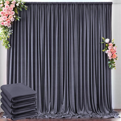 10 ft x 10 ft Wrinkle Free White Backdrop Curtains for Wedding Parties, Polyester Photography Backdrop Drapes for Birthday Parties Stage Backdrop Stand, 2 Panels 5x10FT Background Curtains