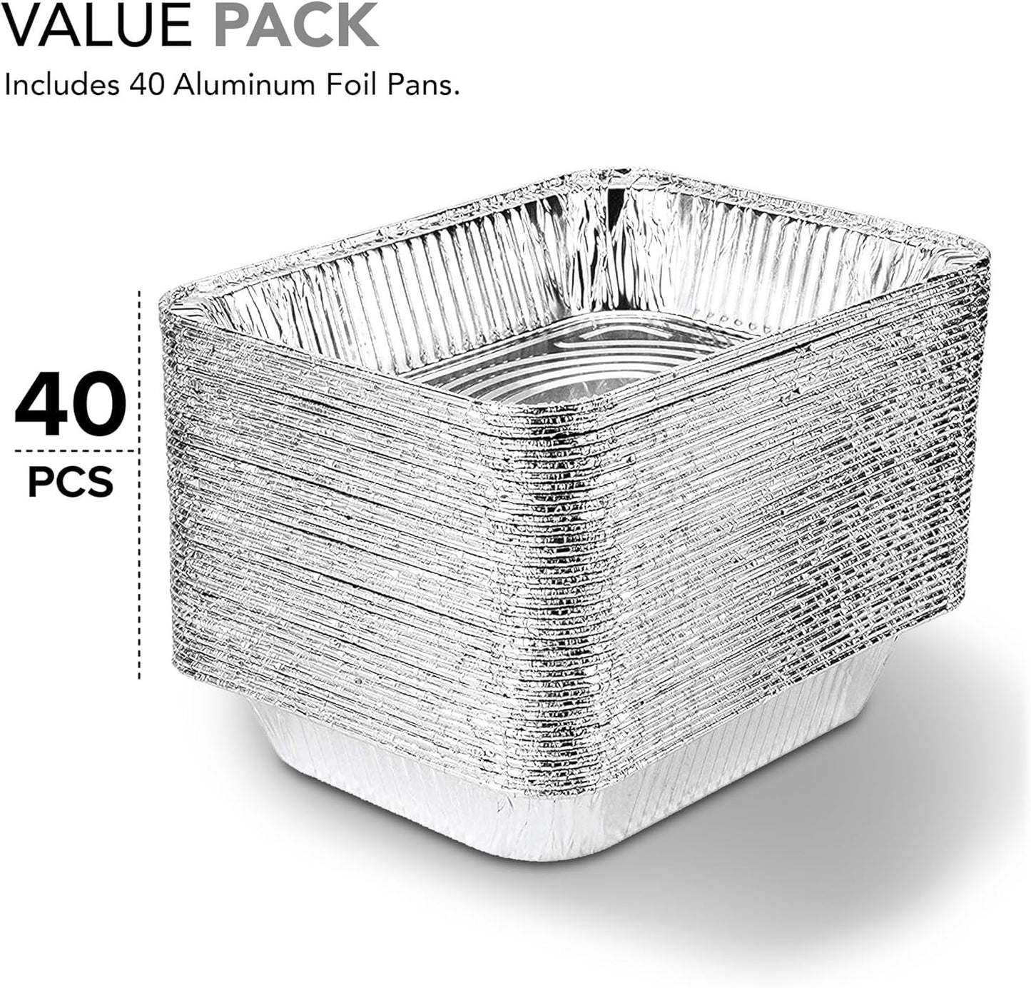 Stock Your Home Aluminum Pans 9x13 Disposable Foil Pans (30 Pack) - Half Size Steam Table Deep Trays - Tin Foil Pans Great for Cooking, Heating, Storing, Prepping Food